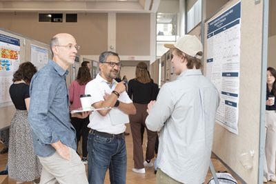 Gabe Galeotos presenting his research at the 2024 SMHS Research Showcase